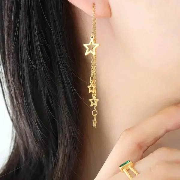 Boucles d'oreilles pendantes étoiles pour femmes